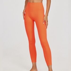 BelleYou Bright Orange Ribbed Leggings XS